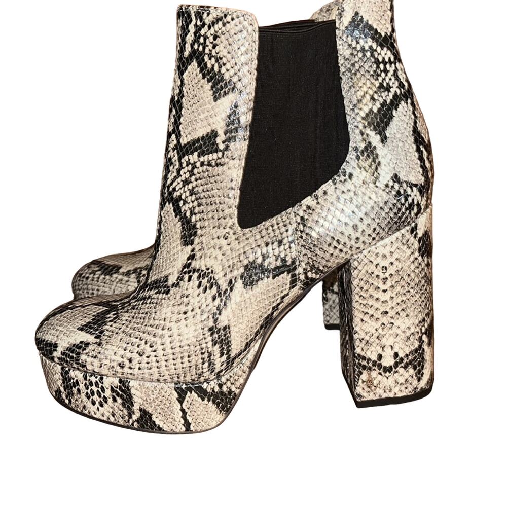 Sam Edelman Abella Platform Chelsea Boots Reptile Embossed Size 9.5M Used - Picture 4 of 8